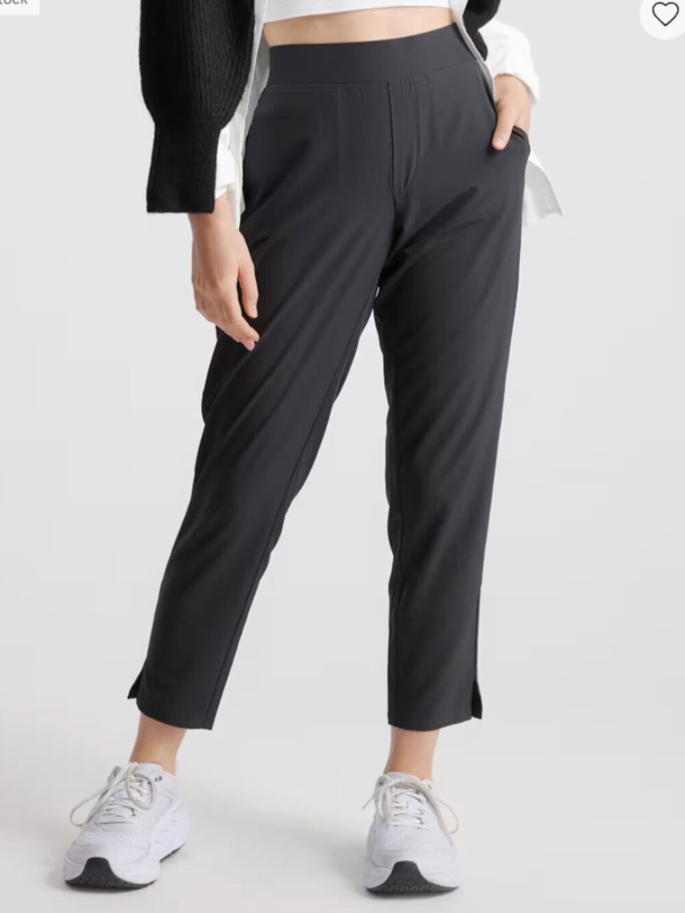 Quince Performance Tech Ankle Pants Black Tapered Commuter Travel L